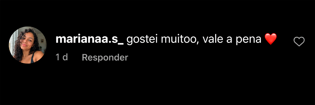 Imagem de comentário: Comentário sobre o pacote.