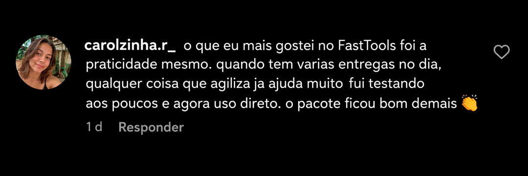 Imagem de comentário: Praticidade para várias entregas.